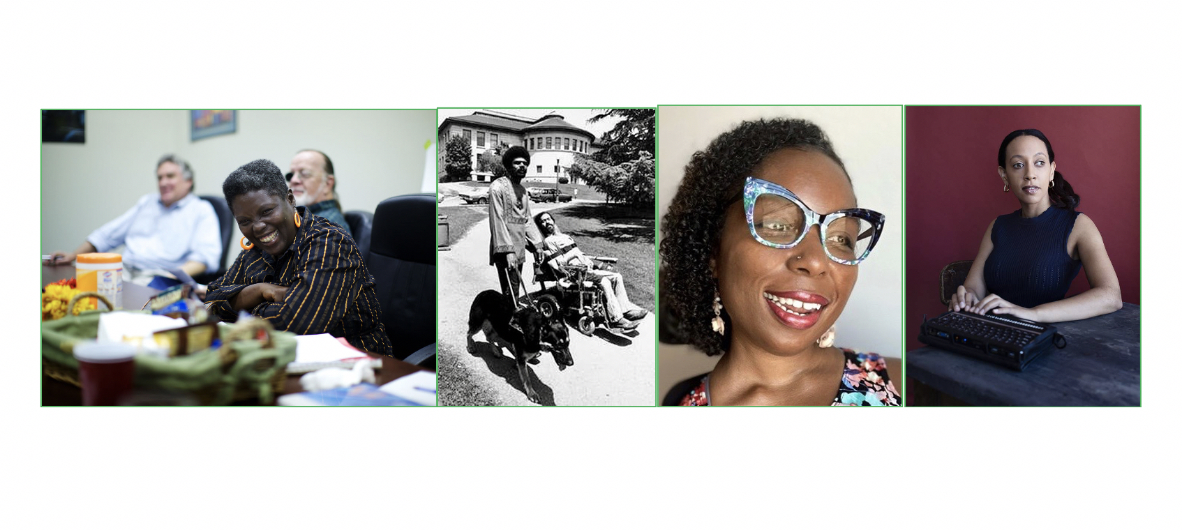 The image shows portraits of four Black disability rights activists